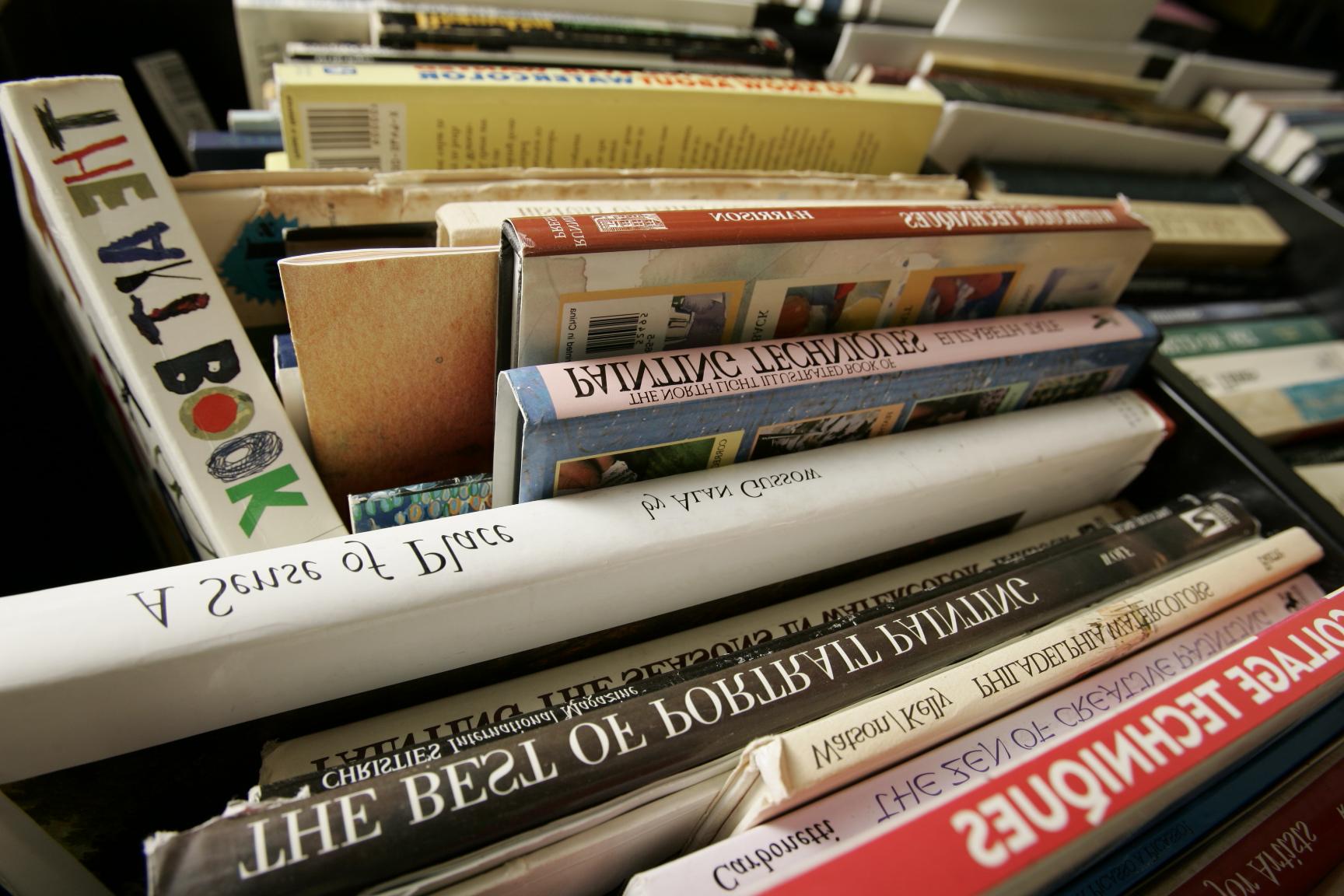 Stack of books on art and culture